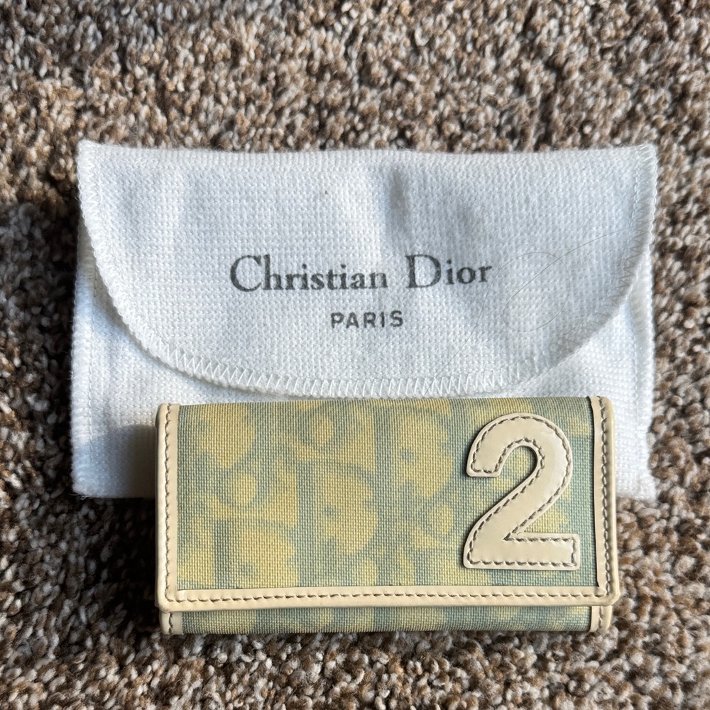 Christian Dior Blue  and Beige Wallet